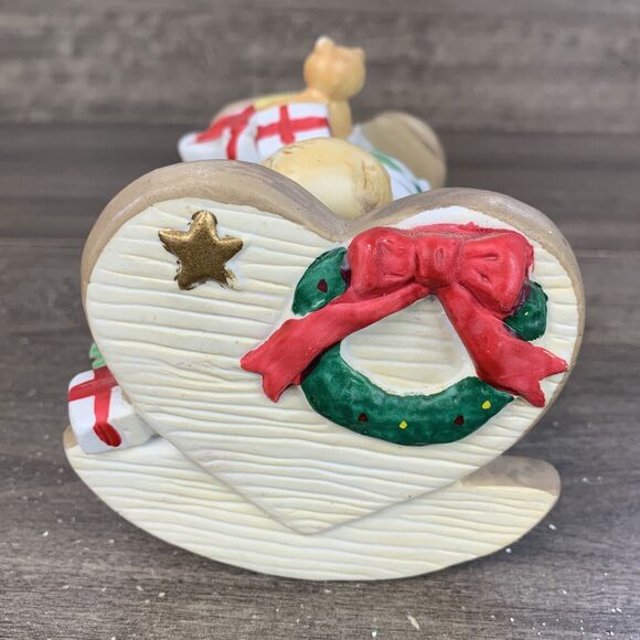 Vintage Sleeping Child Christmas Ceramic Music Box Silent Night - Tested - Picture 7 of 11